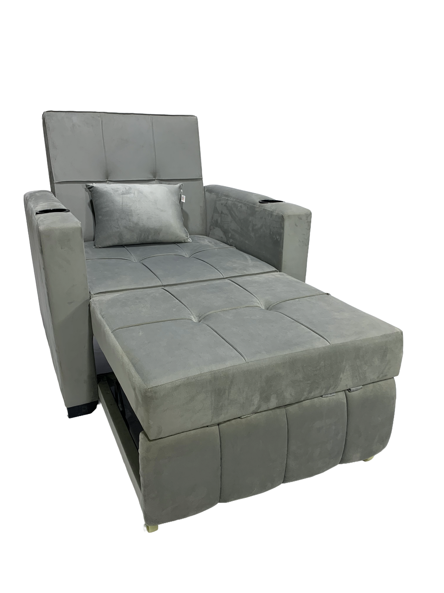 Chair-bed with drawer from Rango Furniture. Width 90, Height 95, Length 185, Depth 80. Color: Gray