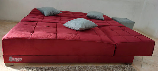 Rango L-Shape Sofa Bed (2.60×1.65 cm) for Living Rooms & Small Spaces - burgundy