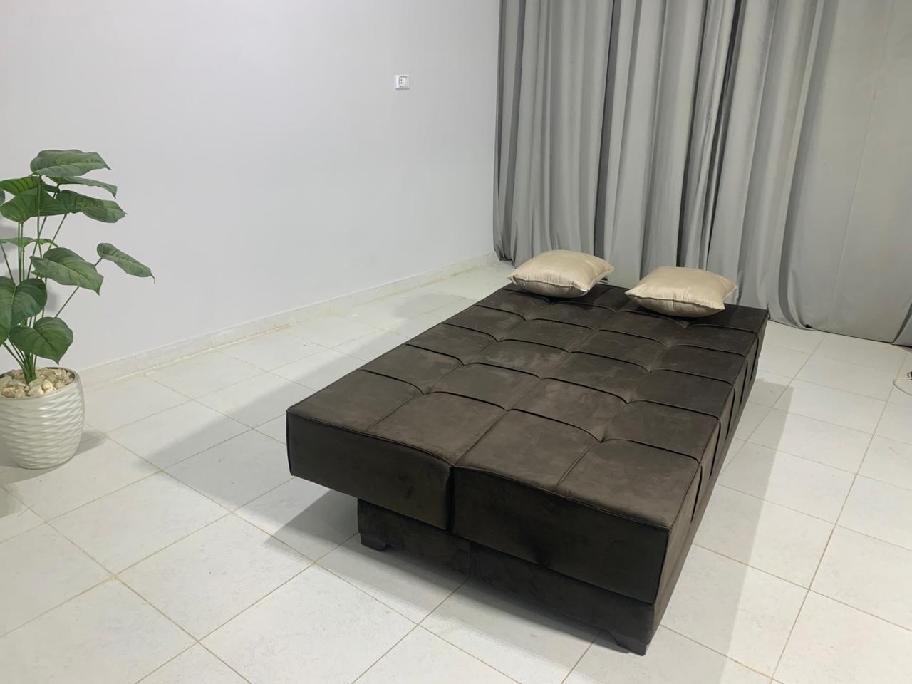 "Sofa bed by Rango Furniture, perfect for living rooms, guest rooms, and small spaces. Size: 120×190 cm, Color: Brown