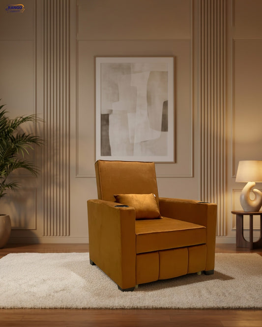Chair-bed with drawer from Rango Furniture. Width 90, Height 95, Length 185, Depth 80. Color: Havan