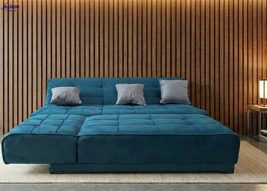 Rango L-Shape Sofa Bed (2.60×1.65 cm) for Living Rooms & Small Spaces - Teal