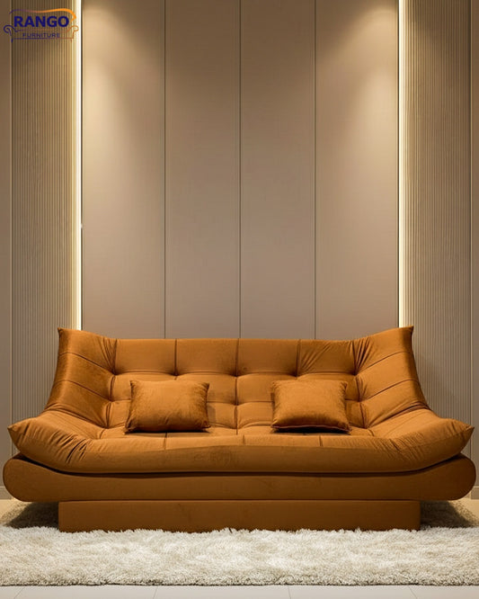 "Sofa bed by Rango Furniture, perfect for living rooms, guest rooms, and small spaces. Size: 120×190 cm, Color: Havana."