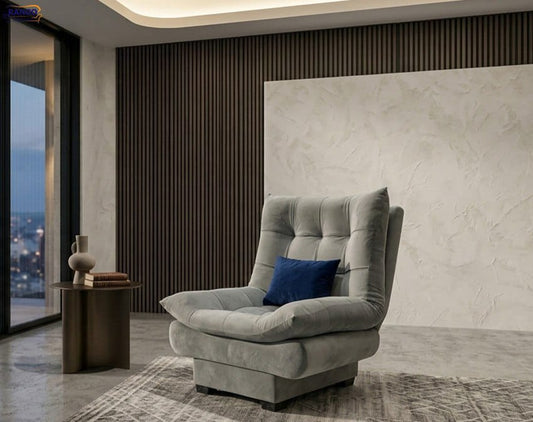 Rango Chair for Home, Office, Space Saving, Elegant Design, 90cm, Wood, Color gray