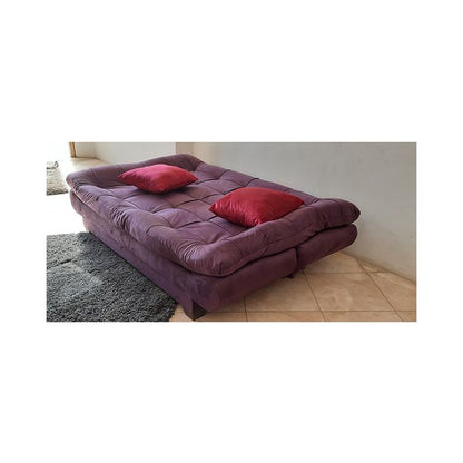 "Sofa bed by Rango Furniture, perfect for living rooms, guest rooms, and small spaces. Size: 120×190 cm, Color: Purple