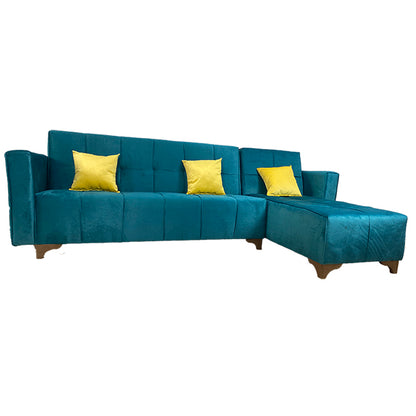 Rango L-Shape Sofa Bed (2.90×1.65 cm) for Living Rooms & Small Spaces - Teal