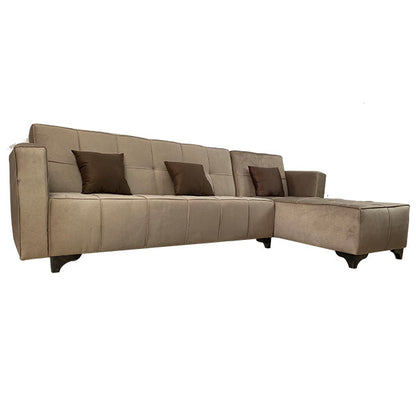 Rango L-Shape Sofa Bed (2.90×1.65 cm) for Living Rooms & Small Spaces - Coffe