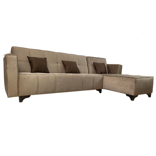 Rango L-Shape Sofa Bed (2.90×1.65 cm) for Living Rooms & Small Spaces - Coffe