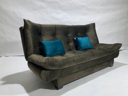 "Sofa bed by Rango Furniture, perfect for living rooms, guest rooms, and small spaces. Size: 120×190 cm, Color: Brown.