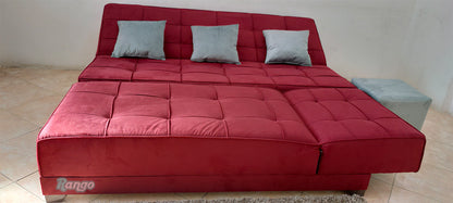 Rango L-Shape Sofa Bed (2.60×1.65 cm) for Living Rooms & Small Spaces - burgundy