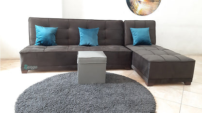 Rango L-Shape Sofa Bed (2.60×1.65 cm) for Living Rooms & Small Spaces - Brown