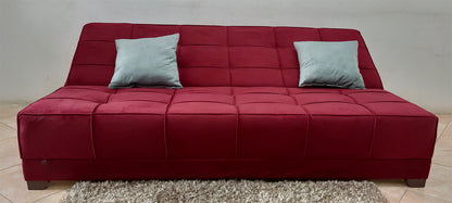 "Sofa bed by Rango Furniture, perfect for living rooms, guest rooms, and small spaces. Size: 120×190 cm, Color: burgundy