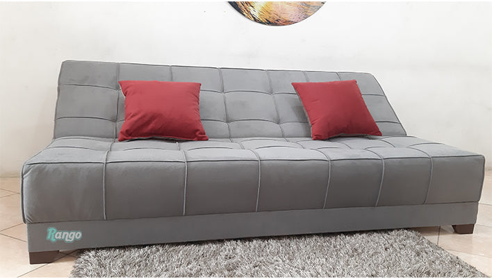 "Sofa bed by Rango Furniture, perfect for living rooms, guest rooms, and small spaces. Size: 120×190 cm, Color: Gray