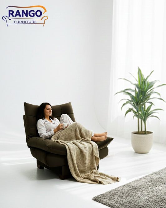 Rango Chair for Home, Office, Space Saving, Elegant Design, 90cm, Wood, Brown.