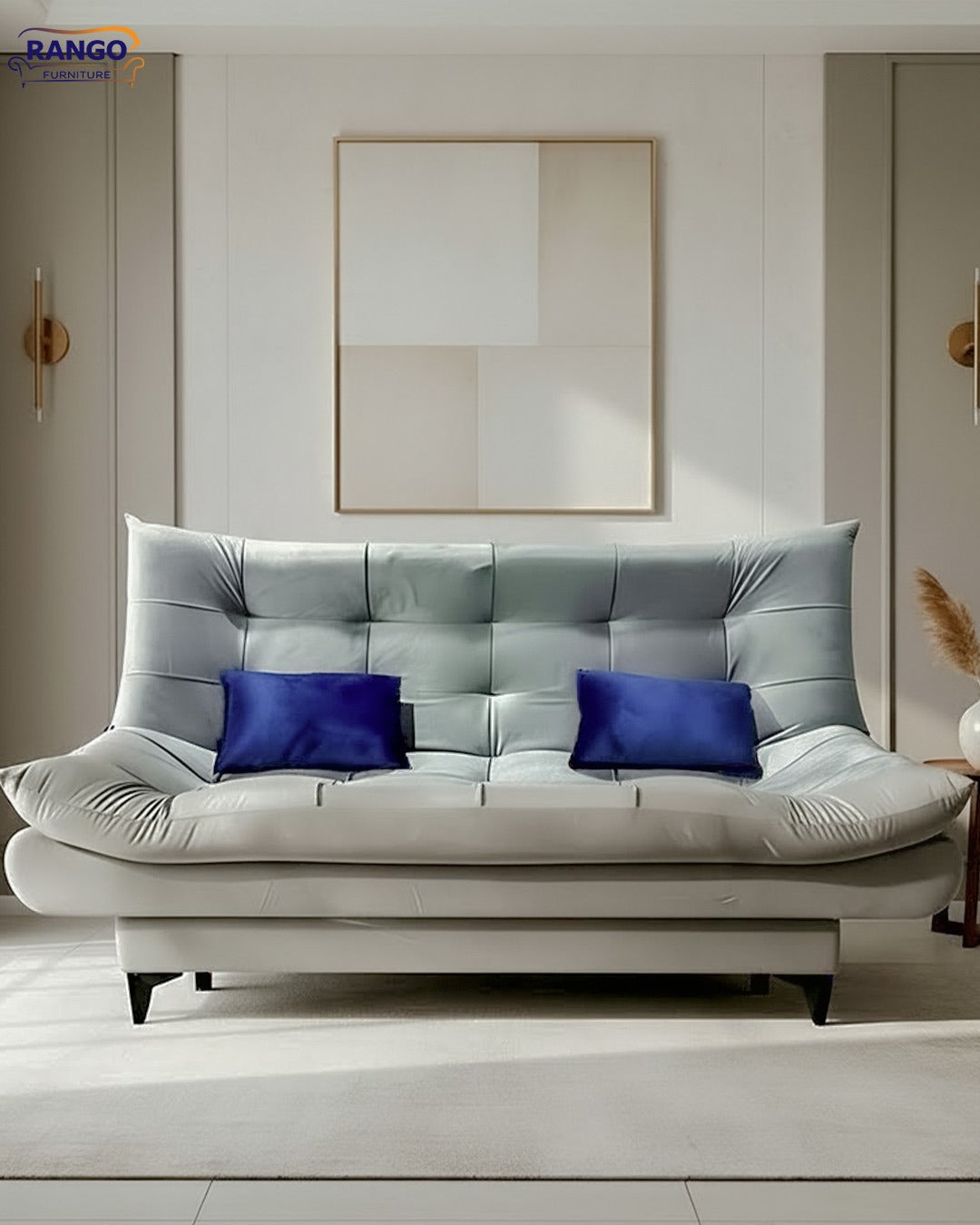 "Sofa bed by Rango Furniture, perfect for living rooms, guest rooms, and small spaces. Size: 120×190 cm, Color: Gray