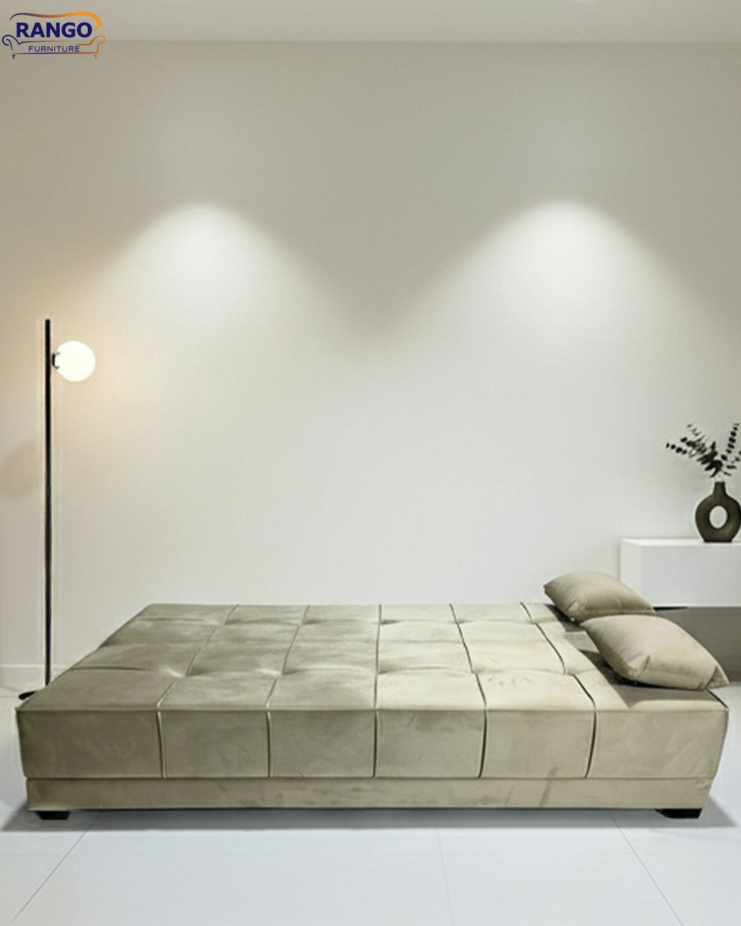 "Sofa bed by Rango Furniture, perfect for living rooms, guest rooms, and small spaces. Size: 120×190 cm, Color:Beige