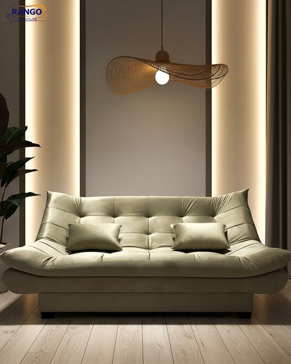 "Sofa bed by Rango Furniture, perfect for living rooms, guest rooms, and small spaces. Size: 120×190 cm, Color: Beige