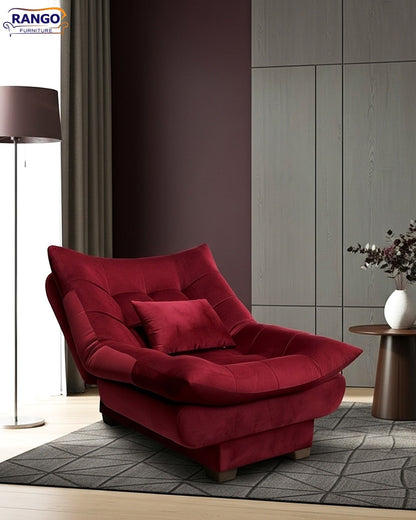 Rango Chair for Home, Office, Space Saving, Elegant Design, 90cm, Wood, burgundy