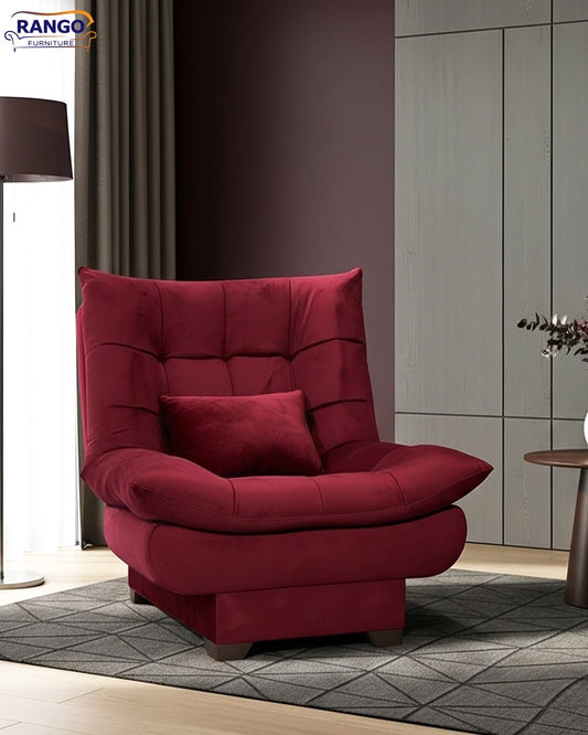 Rango Chair for Home, Office, Space Saving, Elegant Design, 90cm, Wood, burgundy