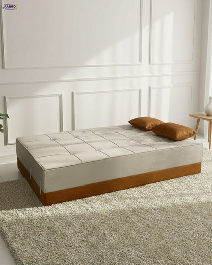"Sofa bed by Rango Furniture, perfect for living rooms, guest rooms, and small spaces. Size: 120×190 cm, Color:Beige×Havan