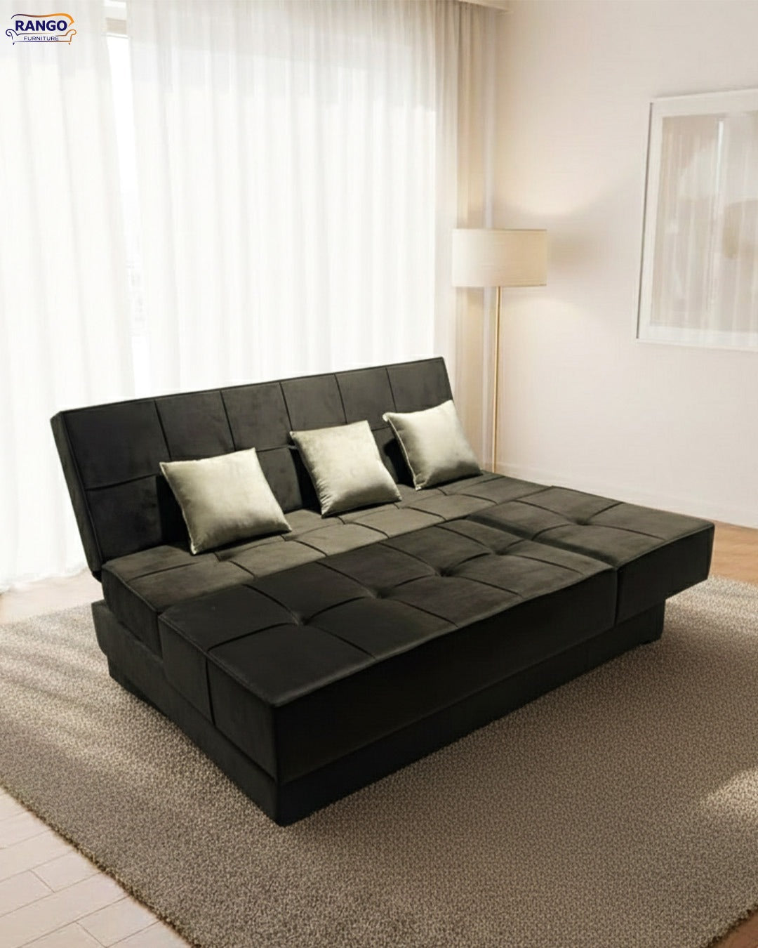 Rango L-Shape Sofa Bed (2.60×1.65 cm) for Living Rooms & Small Spaces - Brown