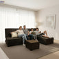 Rango L-Shape Sofa Bed (2.60×1.65 cm) for Living Rooms & Small Spaces - Brown