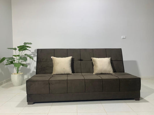 Rango Sofa Bed Used in Living Room, Guests and Small Spaces Furniture 120 x 190 cm Brown