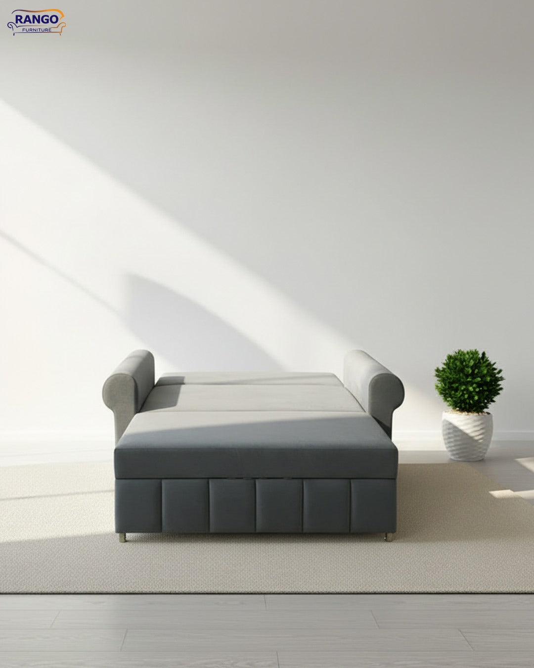 Rango Furniture Sofa Bed Drawer 1.50Width 85 cm Depth Bed Length 1.85cm Color gray