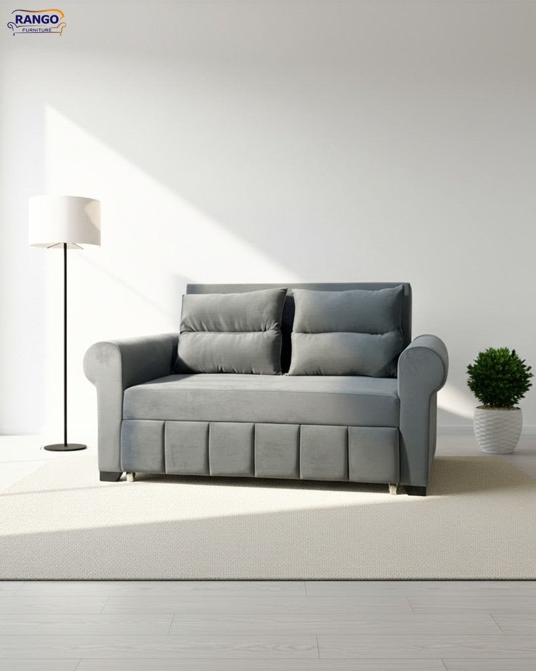 Rango Furniture Sofa Bed Drawer 1.50Width 85 cm Depth Bed Length 1.85cm Color gray