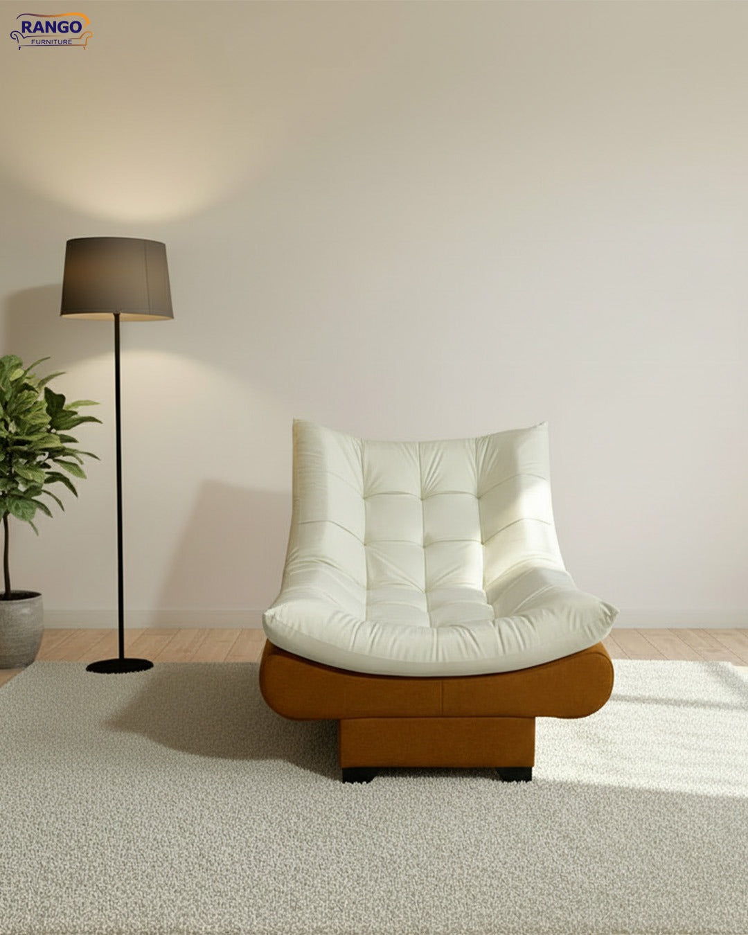Rango Chair for Home, Office, Space Saving, Elegant Design, 90cm, Wood, Color Sugar×Havan
