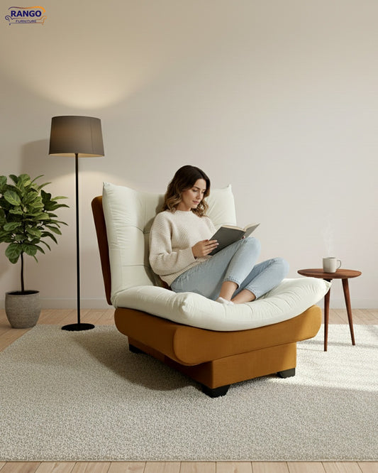 Rango Chair for Home, Office, Space Saving, Elegant Design, 90cm, Wood, Color Sugar×Havan