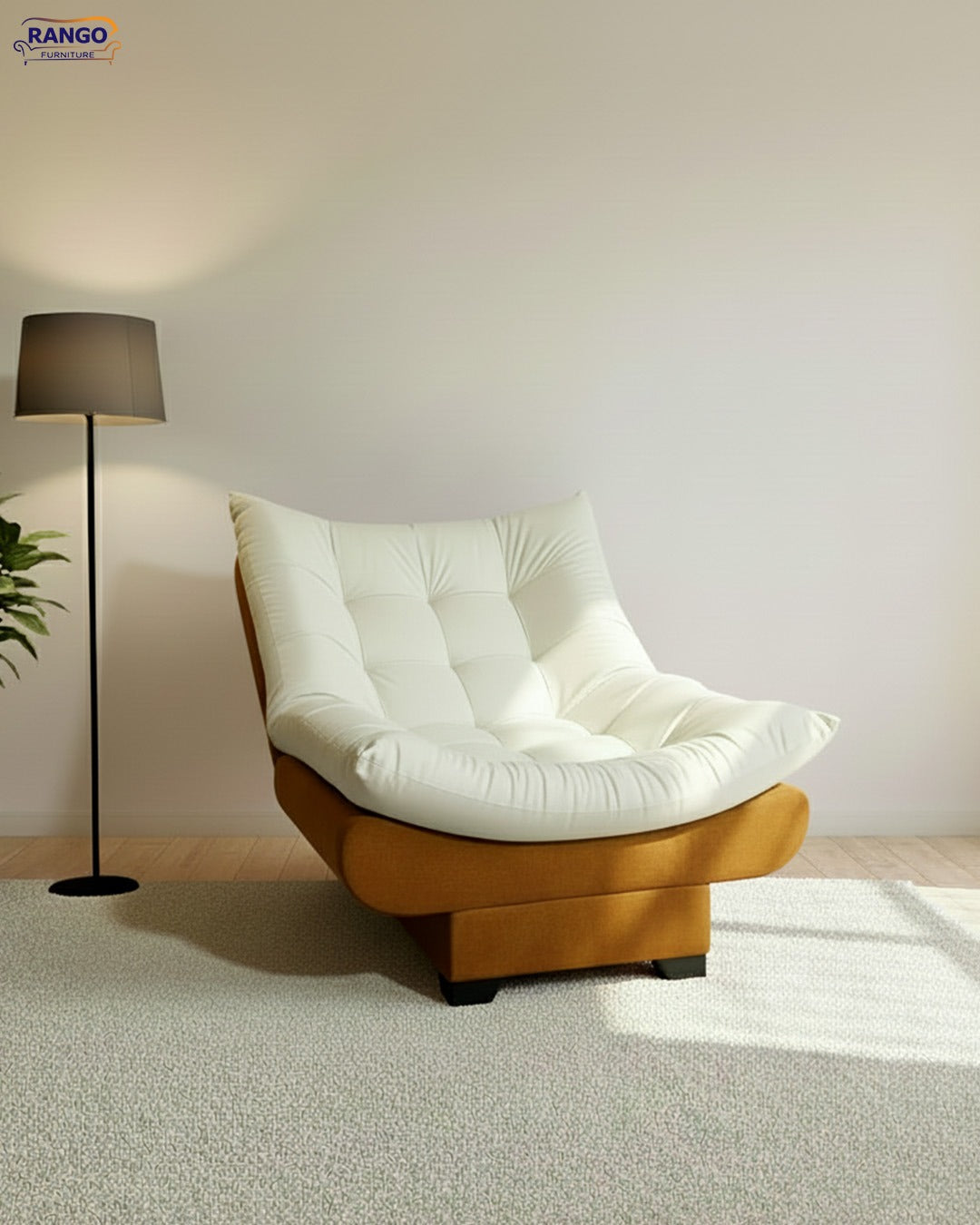 Rango Chair for Home, Office, Space Saving, Elegant Design, 90cm, Wood, Color Sugar×Havan