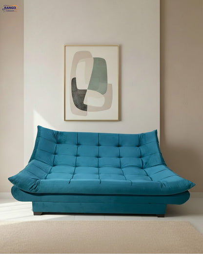 "Sofa bed by Rango Furniture, perfect for living rooms, guest rooms, and small spaces. Size: 120×190 cm, Color: Teal