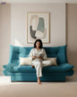"Sofa bed by Rango Furniture, perfect for living rooms, guest rooms, and small spaces. Size: 120×190 cm, Color: Teal