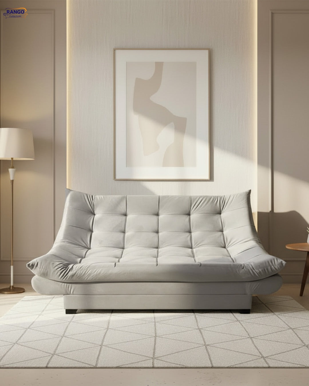 "Sofa bed by Rango Furniture, perfect for living rooms, guest rooms, and small spaces. Size: 120×190 cm, Color: Gray