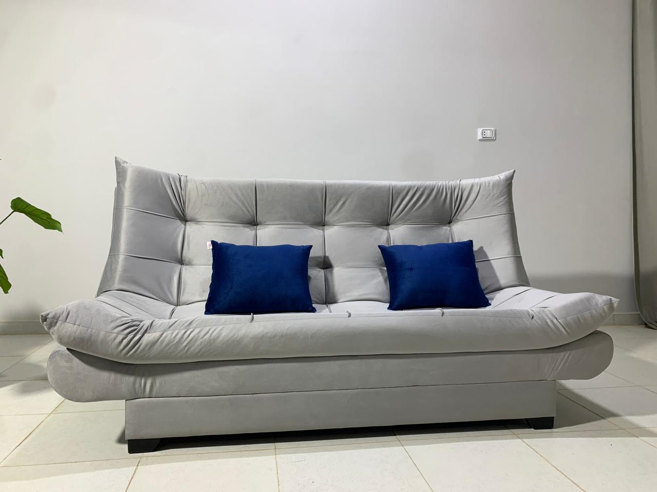 "Sofa bed by Rango Furniture, perfect for living rooms, guest rooms, and small spaces. Size: 120×190 cm, Color: Gray