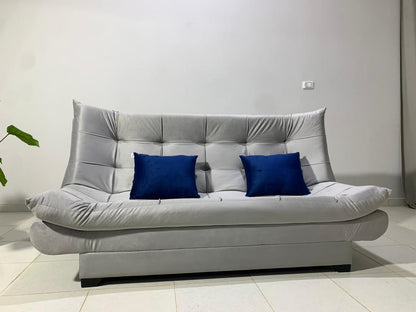 "Sofa bed by Rango Furniture, perfect for living rooms, guest rooms, and small spaces. Size: 120×190 cm, Color: Gray