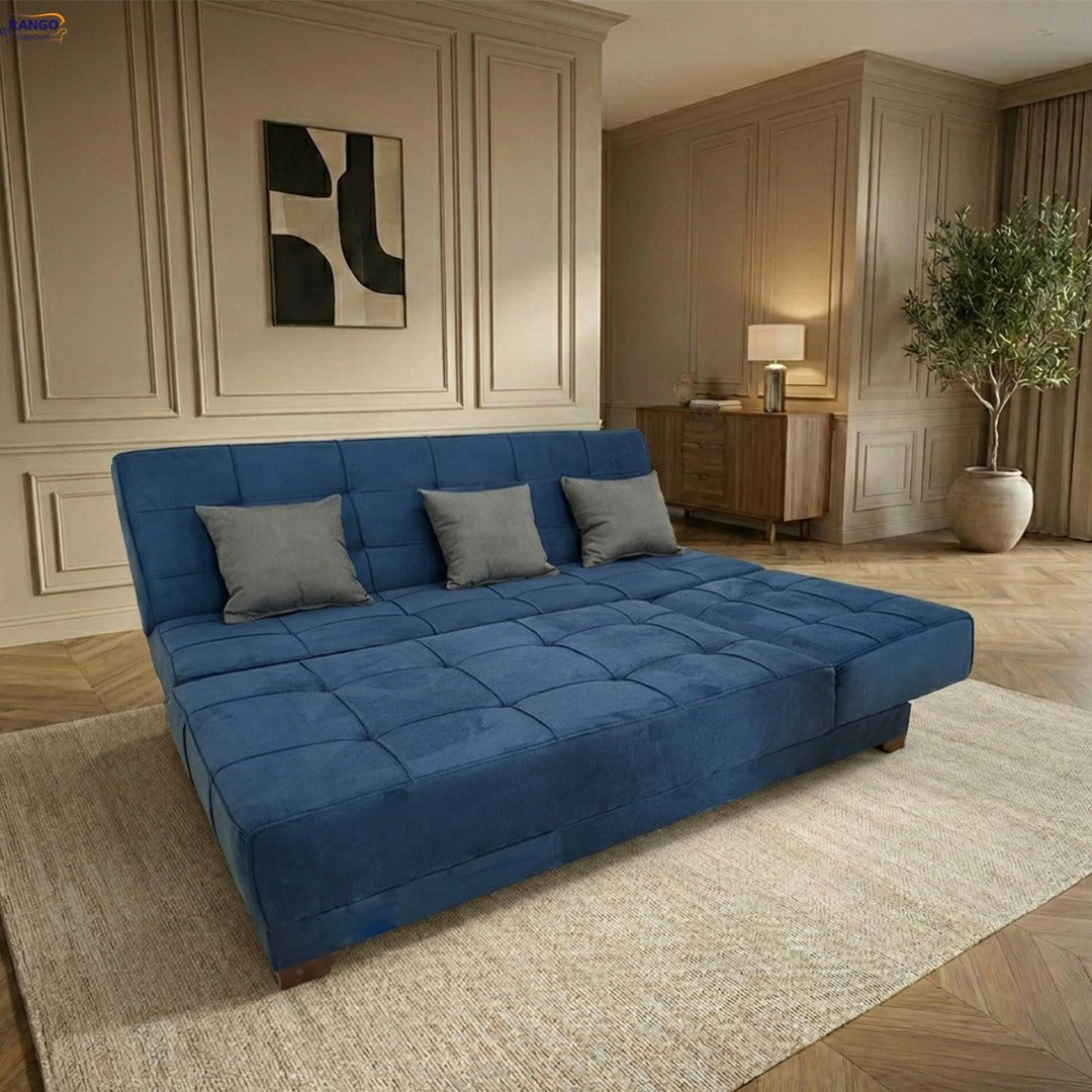 Rango L-Shape Sofa Bed (2.60×1.65 cm) for Living Rooms & Small Spaces - Navy