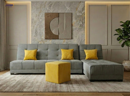 Rango L-Shape Sofa Bed (2.60×1.65 cm) for Living Rooms & Small Spaces - Grey