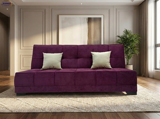 "Sofa bed by Rango Furniture, perfect for living rooms, guest rooms, and small spaces. Size: 120×190 cm, Color:Purple