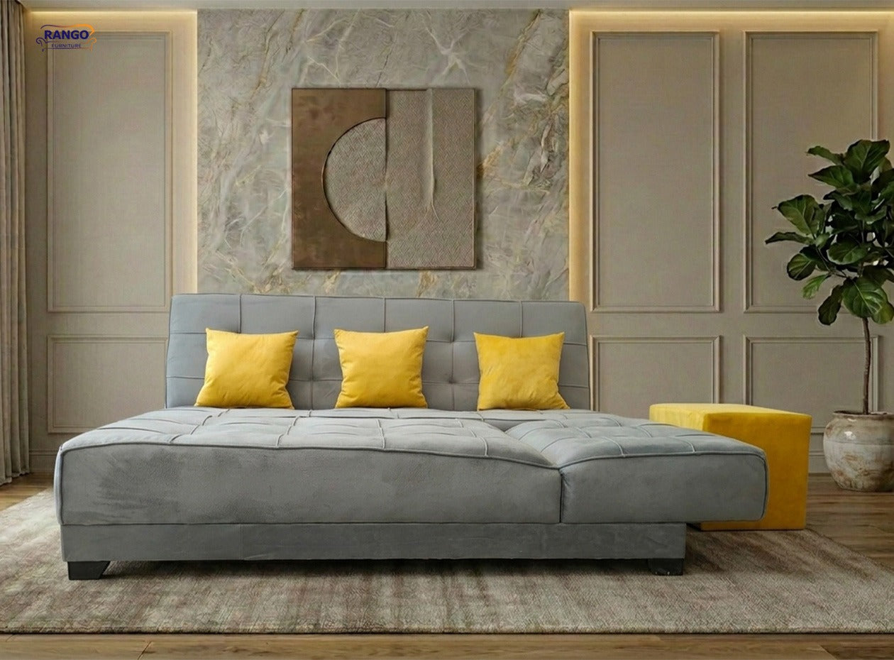 Rango L-Shape Sofa Bed (2.60×1.65 cm) for Living Rooms & Small Spaces - Grey