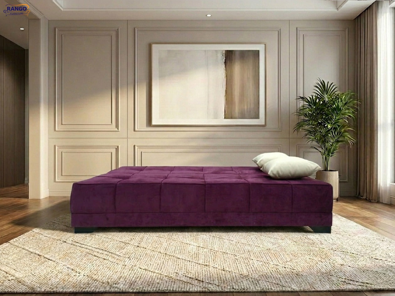 "Sofa bed by Rango Furniture, perfect for living rooms, guest rooms, and small spaces. Size: 120×190 cm, Color:Purple