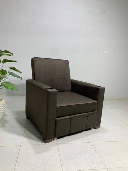 Chair-bed with drawer from Rango Furniture. Width 90, Height 95, Length 185, Depth 80. Color: Brown