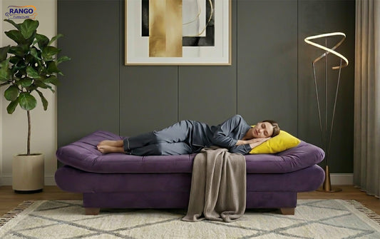 Rango Sofa Bed Used in Living Room Guest Small Spaces Furniture 120 * 190cm Color Purple