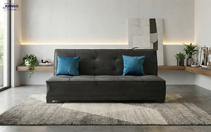 "Sofa bed by Rango Furniture, perfect for living rooms, guest rooms, and small spaces. Size: 120×190 cm, Color: Brown