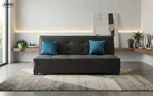 Rango Sofa Bed Used in Living Room, Guests and Small Spaces Furniture 120 x 190 cm Brown