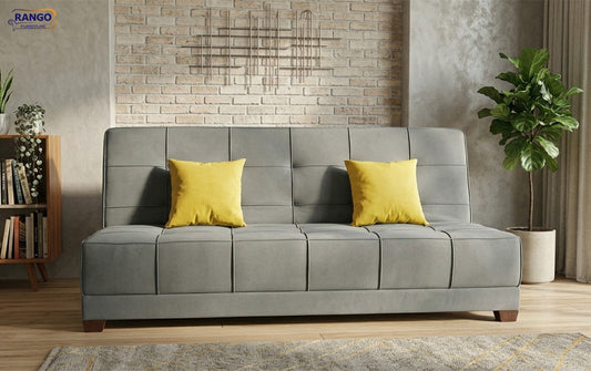 Rango Sofa Bed Used in Living Room, Guests and Small Spaces Furniture 120 x 190 cm gray