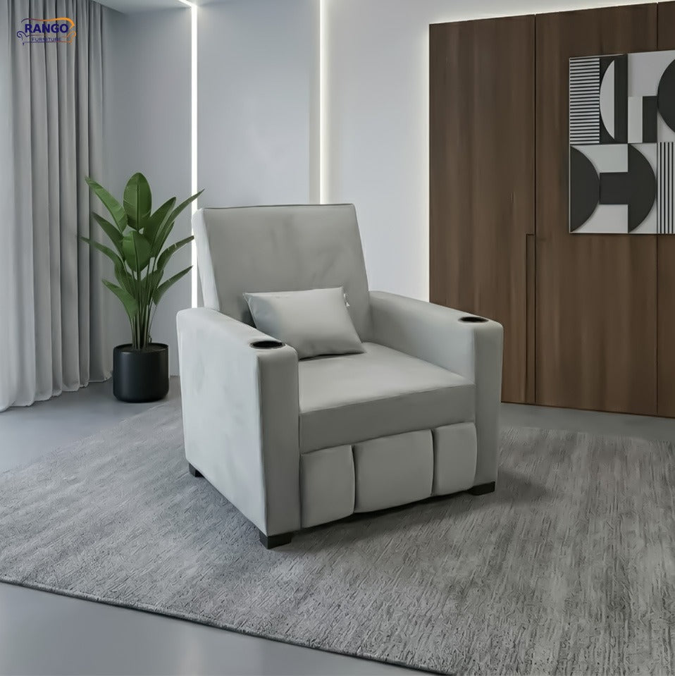 Chair-bed with drawer from Rango Furniture. Width 90, Height 95, Length 185, Depth 80. Color: gray