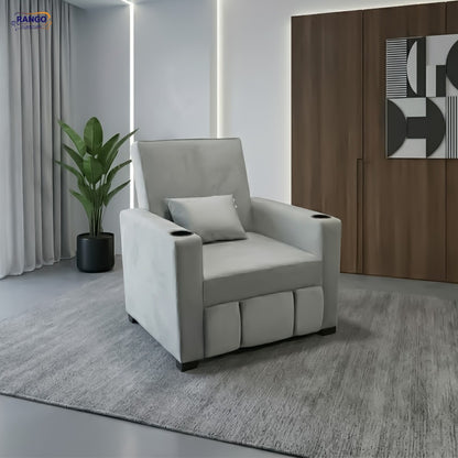 Chair-bed with drawer from Rango Furniture. Width 90, Height 95, Length 185, Depth 80. Color: gray