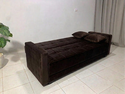 Rango Furniture Sofa Bed – Perfect for living rooms, guest rooms, and small spaces. Dimensions: 120×210 cm. Color: Brown