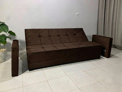 Rango Furniture Sofa Bed – Perfect for living rooms, guest rooms, and small spaces. Dimensions: 120×210 cm. Color: Brown